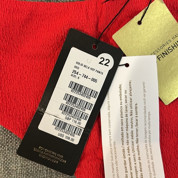 ViX Firenze Zuri Top and Bela Hot Pants Bottom Bikini Set in Red Top M Bottom S - Picture 15 of 16